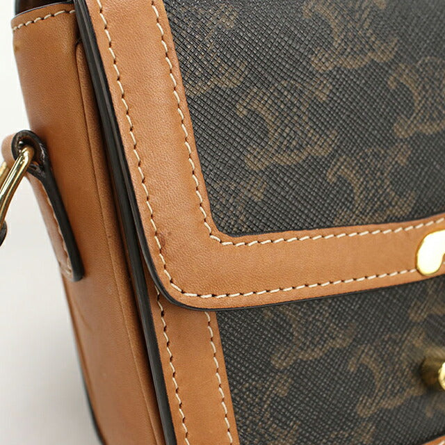中古 セリーヌ 斜め掛け ショルダーバッグ レディース ブランド CELINE トリオンフキャンバス 188882BZ4.04LU ブラウン USDCE110466011