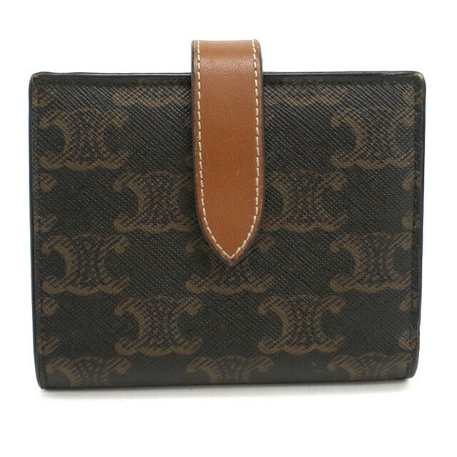 中古 セリーヌ 二つ折り財布 二折財布 コンパクト レディース ブランド CELINE トリオンフキャンバス スモール ストラップウォレット USDCE110728011