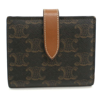 中古 セリーヌ 二つ折り財布 二折財布 コンパクト レディース ブランド CELINE トリオンフキャンバス スモール ストラップウォレット USDCE110728011