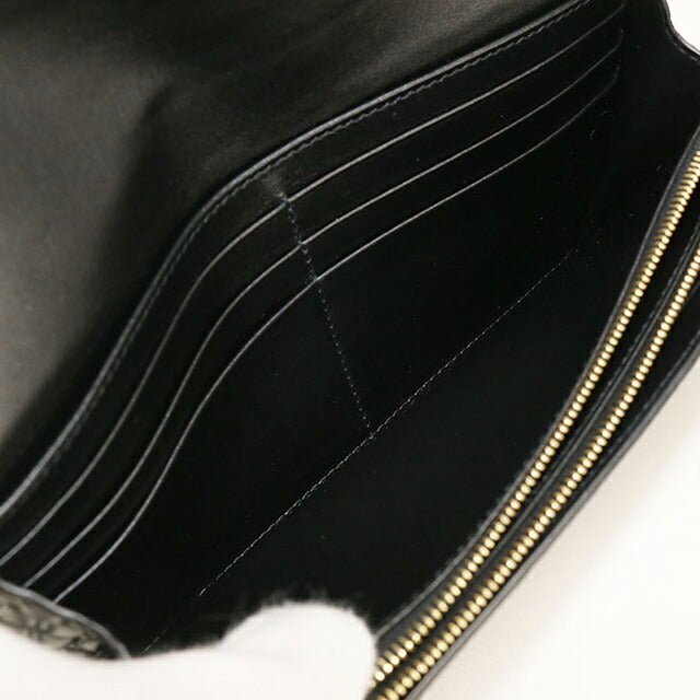 Used Celine long wallet bi-fold ladies brand CELINE large flap wallet black USDCE111936011