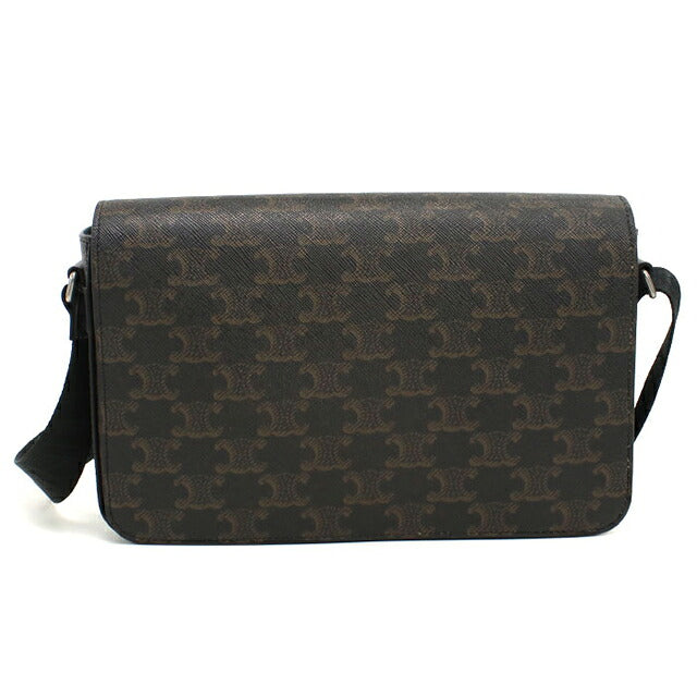 中古 セリーヌ ショルダーバッグ メンズ ブランド CELINE トリオンフキャンバス フラップメッセンジャーバッグ 111592ETH.38SI ブラック USDCE112049011