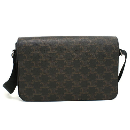 中古 セリーヌ ショルダーバッグ メンズ ブランド CELINE トリオンフキャンバス フラップメッセンジャーバッグ 111592ETH.38SI ブラック USDCE112049011