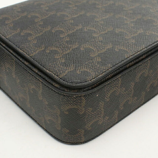 中古 セリーヌ ショルダーバッグ メンズ ブランド CELINE トリオンフキャンバス フラップメッセンジャーバッグ 111592ETH.38SI ブラック USDCE112049011