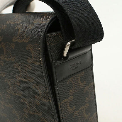 中古 セリーヌ ショルダーバッグ メンズ ブランド CELINE トリオンフキャンバス フラップメッセンジャーバッグ 111592ETH.38SI ブラック USDCE112049011