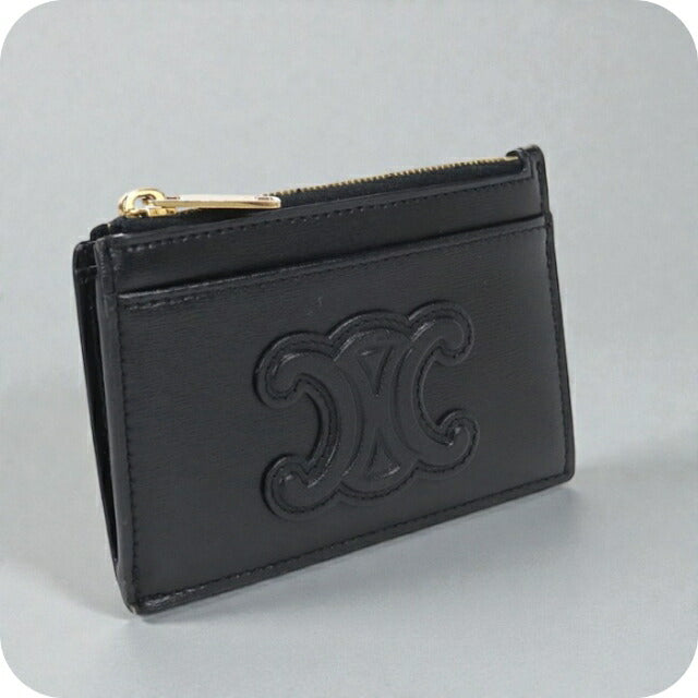 中古 セリーヌ 小銭入れ レディース ブランド CELINE トリオンフ フラグメントケース ブラック USDCE112275011