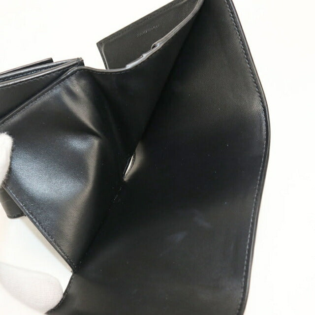 中古 セリーヌ 三つ折り財布 三折財布 レディース ブランド CELINE トリオンフ スモールフラップウォレット ブラック USDCE112279011