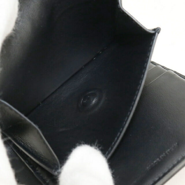 中古 セリーヌ 三つ折り財布 三折財布 レディース ブランド CELINE トリオンフ スモールフラップウォレット ブラック USDCE112279011