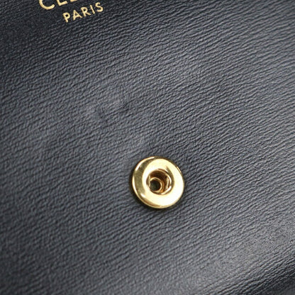 中古 セリーヌ 三つ折り財布 三折財布 レディース ブランド CELINE トリオンフ スモールフラップウォレット ブラック USDCE112279011