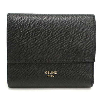 中古 セリーヌ 三つ折り財布 三折財布 レディース ブランド CELINE スモールトリフォールド 10B573BEL.38NO ブラック USDCE112614011