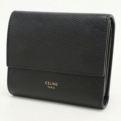 中古 セリーヌ 三つ折り財布 三折財布 レディース ブランド CELINE スモールトリフォールド 10B573BEL.38NO ブラック USDCE112614011