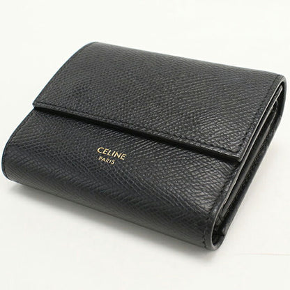 中古 セリーヌ 三つ折り財布 三折財布 レディース ブランド CELINE スモールトリフォールド 10B573BEL.38NO ブラック USDCE112614011