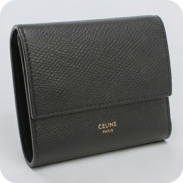 中古 セリーヌ 三つ折り財布 三折財布 レディース ブランド CELINE スモールトリフォールド 10B573BEL.38NO ブラック USDCE112614011