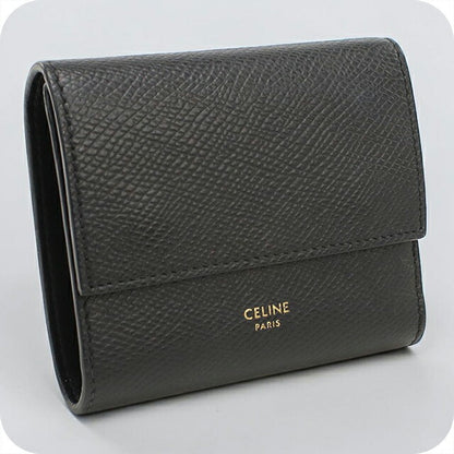 中古 セリーヌ 三つ折り財布 三折財布 レディース ブランド CELINE スモールトリフォールド 10B573BEL.38NO ブラック USDCE112614011