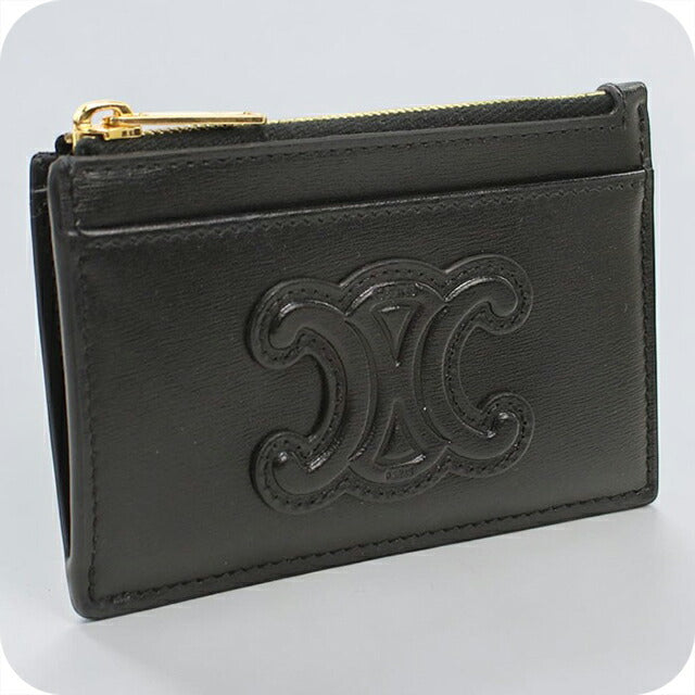 中古 セリーヌ コインケース レディース ブランド CELINE トリオンフ ブラック USDCE113053011