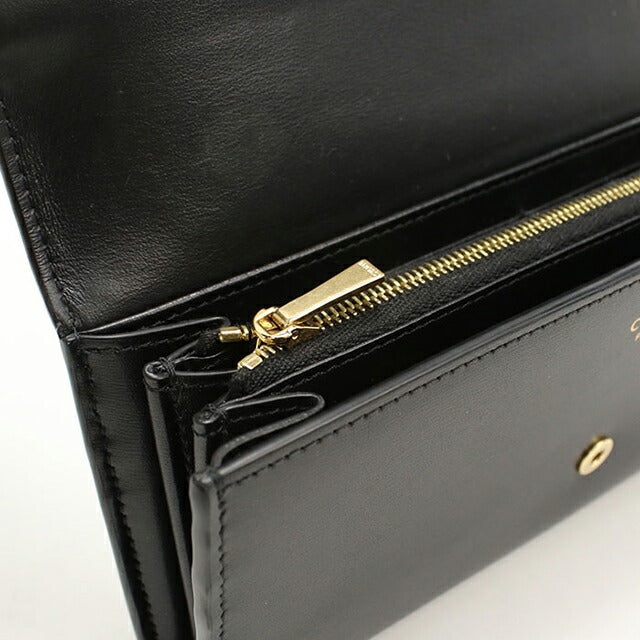 中古 セリーヌ 長財布ニ折小銭入付き レディース ブランド CELINE トリオンフ 長財布二つ折り レザー ブラック USDCE113081011