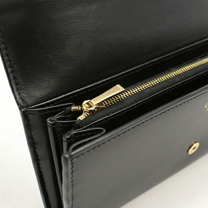 中古 セリーヌ 長財布ニ折小銭入付き レディース ブランド CELINE トリオンフ 長財布二つ折り レザー ブラック USDCE113081011
