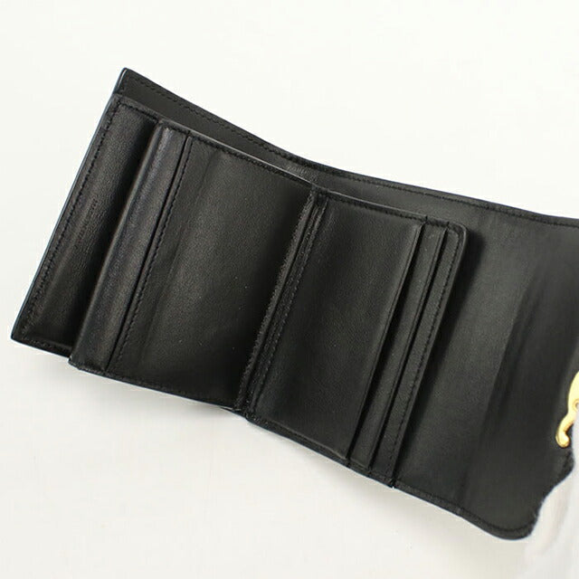 中古 セリーヌ 三つ折り財布 三折財布 レディース ブランド CELINE トリオンフ スモール フラップウォレット 10D783DPV ブラック USDCE113163011