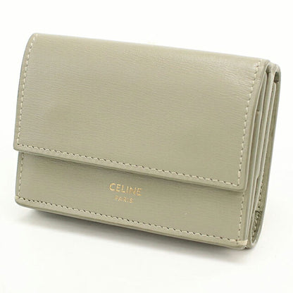 中古 セリーヌ 三つ折り財布 三折財布 レディース ブランド CELINE トリフォールドウォレット グレー USDCE113504011