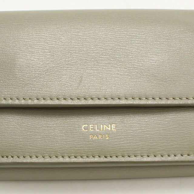 中古 セリーヌ 三つ折り財布 三折財布 レディース ブランド CELINE トリフォールドウォレット グレー USDCE113504011