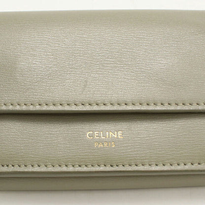 中古 セリーヌ 三つ折り財布 三折財布 レディース ブランド CELINE トリフォールドウォレット グレー USDCE113504011