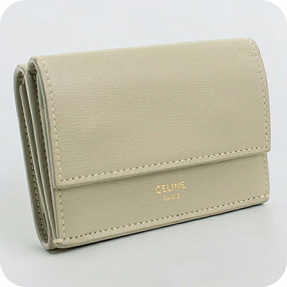 中古 セリーヌ 三つ折り財布 三折財布 レディース ブランド CELINE トリフォールドウォレット グレー USDCE113504011