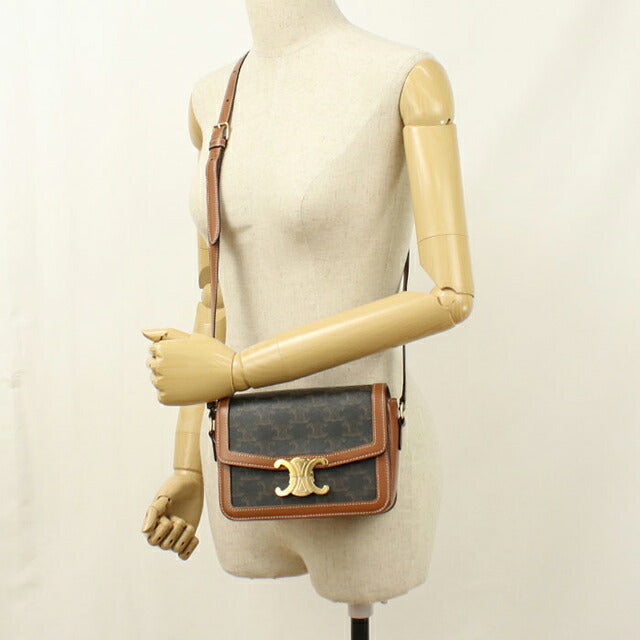 中古 セリーヌ 斜め掛け ショルダーバッグ レディース ブランド CELINE ティーン トリオンフバッグ 188882BZ4.04LU ブラック USDCE113643011
