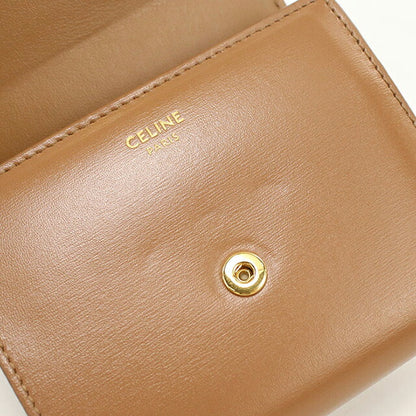中古 セリーヌ 三つ折り財布 三折財布 レディース ブランド CELINE トリオンフ スモール フラップウォレット 0D783DPV ブラウン USDCE113755011