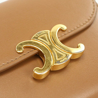 中古 セリーヌ 三つ折り財布 三折財布 レディース ブランド CELINE トリオンフ スモール フラップウォレット 0D783DPV ブラウン USDCE113755011