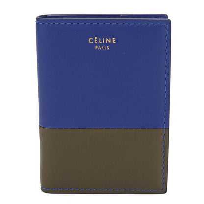 中古 セリーヌ カードケース レディース ブランド CELINE バイカラー レザー ブルー USDCE113994011