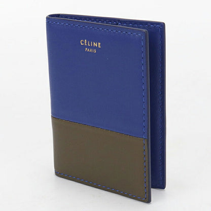 中古 セリーヌ カードケース レディース ブランド CELINE バイカラー レザー ブルー USDCE113994011
