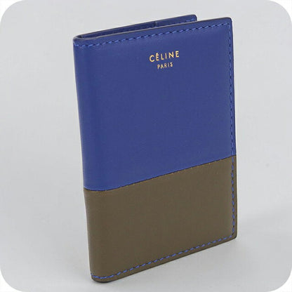 中古 セリーヌ カードケース レディース ブランド CELINE バイカラー レザー ブルー USDCE113994011