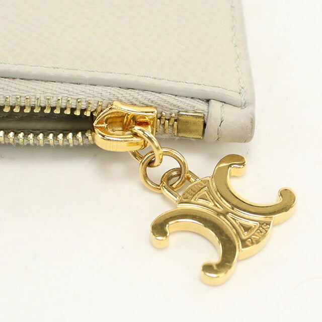 中古 セリーヌ 小銭入れ レディース ブランド CELINE ジップ付きカードホルダー フラグメントケース 10F993BEL ベージュ USDCE114092011