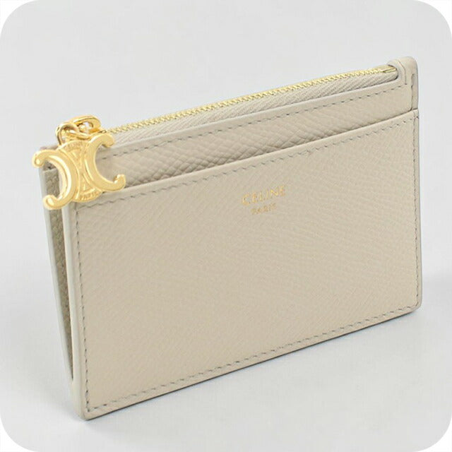 中古 セリーヌ 小銭入れ レディース ブランド CELINE ジップ付きカードホルダー フラグメントケース 10F993BEL ベージュ USDCE114092011