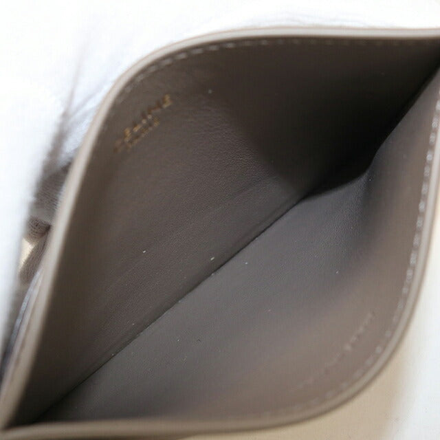 中古 セリーヌ カードケース レディース ブランド CELINE トリオンフ カードホルダー レザー 10L833DPV グレー USDCE114452011