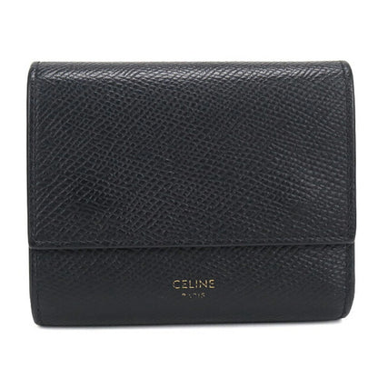 中古 セリーヌ 三つ折り財布 三折財布 レディース ブランド CELINE トリフォールドウォレット 10B573 ブラック USDCE114581011