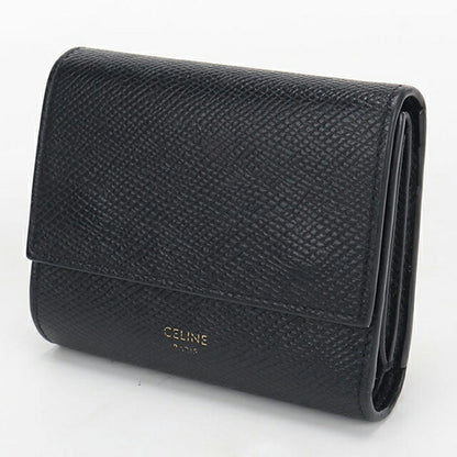中古 セリーヌ 三つ折り財布 三折財布 レディース ブランド CELINE トリフォールドウォレット 10B573 ブラック USDCE114581011