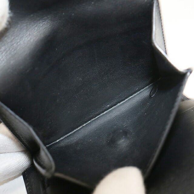 中古 セリーヌ 三つ折り財布 三折財布 レディース ブランド CELINE トリフォールドウォレット 10B573 ブラック USDCE114581011