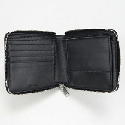 中古 セリーヌ 二つ折り財布 二折財布 メンズ ブランド CELINE ジップドバイフォールド 10J613BEN.38SI ブラック USDCE114583011