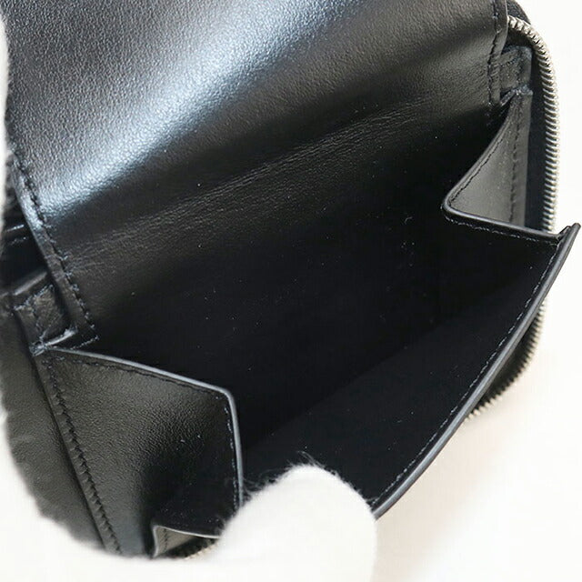 中古 セリーヌ 二つ折り財布 二折財布 メンズ ブランド CELINE ジップドバイフォールド 10J613BEN.38SI ブラック USDCE114583011