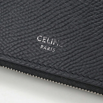 中古 セリーヌ 二つ折り財布 二折財布 メンズ ブランド CELINE ジップドバイフォールド 10J613BEN.38SI ブラック USDCE114583011