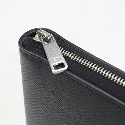 中古 セリーヌ 二つ折り財布 二折財布 メンズ ブランド CELINE ジップドバイフォールド 10J613BEN.38SI ブラック USDCE114583011