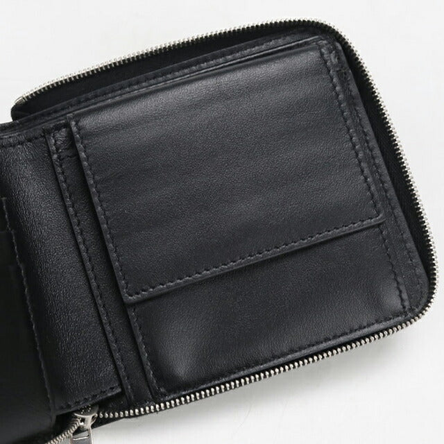 中古 セリーヌ 二つ折り財布 二折財布 メンズ ブランド CELINE ジップドバイフォールド 10J613BEN.38SI ブラック USDCE114583011