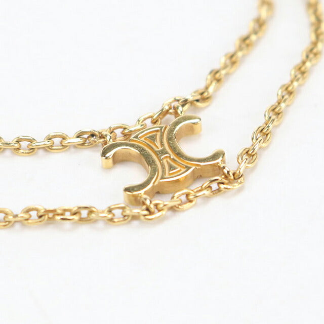 中古 セリーヌ ネックレス レディース ブランド CELINE トリオンフ ゴールド アクセサリー USDCE114592011