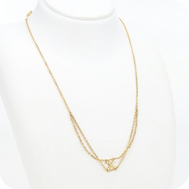 中古 セリーヌ ネックレス レディース ブランド CELINE トリオンフ ゴールド アクセサリー USDCE114592011