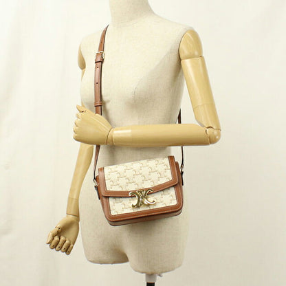 中古 セリーヌ 斜め掛け ショルダーバッグ レディース ブランド CELINE トリオンフキャンバス ティーン トリオンフバッグ 188882BZ4 ホワイト USDCE114625011