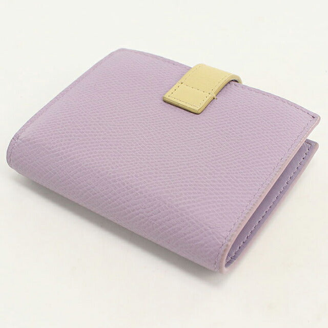 中古 セリーヌ 二つ折り財布 二折財布 コンパクト レディース ブランド CELINE スモールストラップウォレット 10H26 3BRU パープル USDCE114800011
