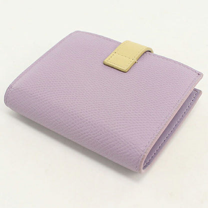 中古 セリーヌ 二つ折り財布 二折財布 コンパクト レディース ブランド CELINE スモールストラップウォレット 10H26 3BRU パープル USDCE114800011