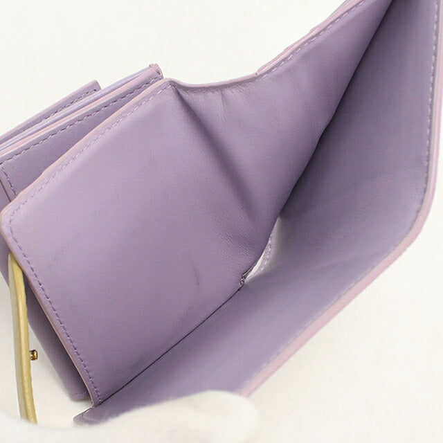 中古 セリーヌ 二つ折り財布 二折財布 コンパクト レディース ブランド CELINE スモールストラップウォレット 10H26 3BRU パープル USDCE114800011