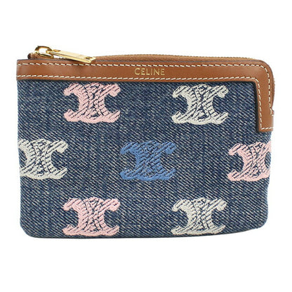 Used Celine Coin Purse Unisex Brand CELINE Triomphe Coin Purse 10C662GR9.14ML Blue USDCE114876011