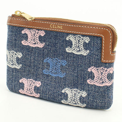 Used Celine Coin Purse Unisex Brand CELINE Triomphe Coin Purse 10C662GR9.14ML Blue USDCE114876011